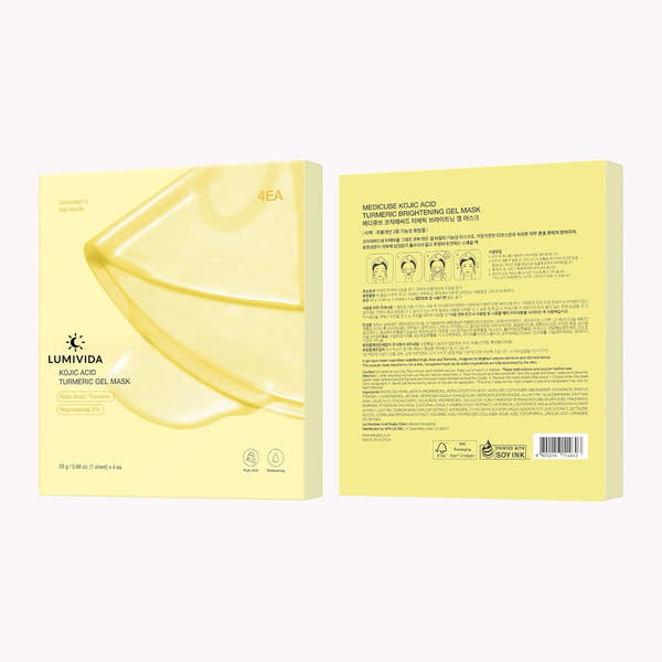 LUMIVIDA KOJIC ACID TURMERIC FACE MASK 4 EACH
