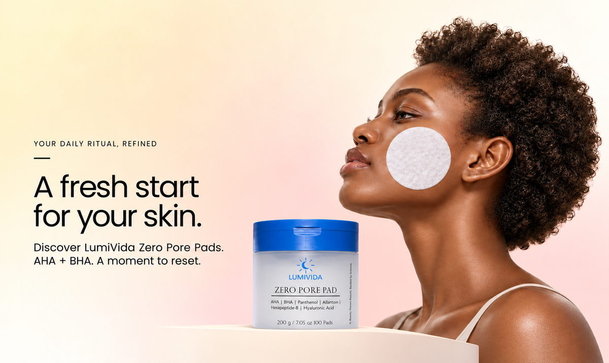 LumiVida Zero Pore Pads skincare banner